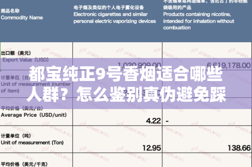 都宝纯正9号香烟适合哪些人群？怎么鉴别真伪避免踩坑？